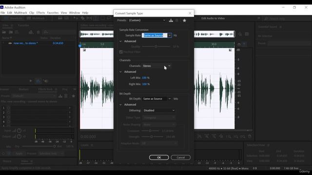 04.9. Using Effects: Convert Mono to Stereo