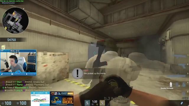 CS:GO - shroud 66 kills on Cache смотреть онлайн