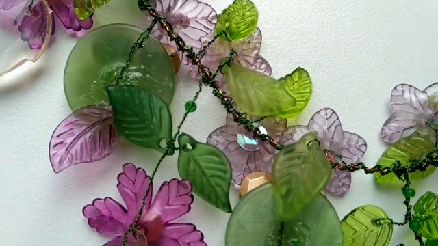 Флешмоб Цветочный рай. Колье в технике скручивания проволоки. смотреть онлайн