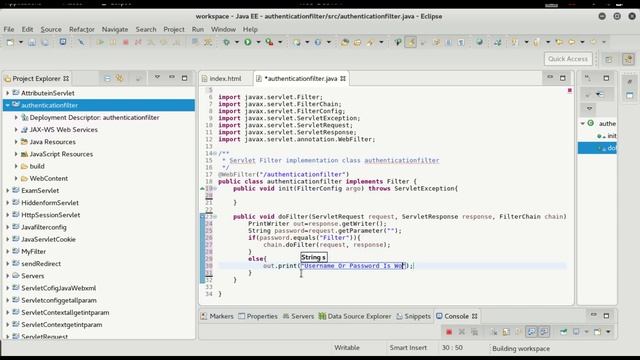 Java Servlet Authentication Filter Login Form -23 смотреть онлайн