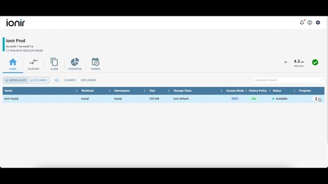 Ionir Kubernetes Data Platform - mySQL Recovery with Clone-to-Time Demo смотреть онлайн