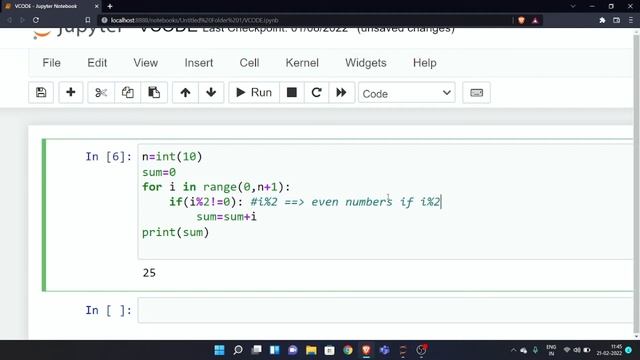 SUM OF ODD NUMBERS - PYTHON | V-CODE | CSI | VIT-AP смотреть онлайн