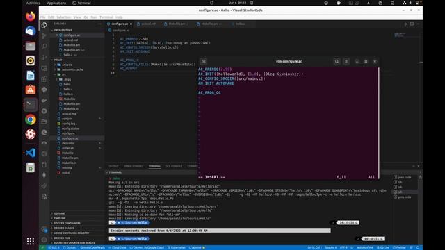 Ubuntu 22.04 - утилита Autoconf. Генерим файлы configure и Makefile смотреть онлайн