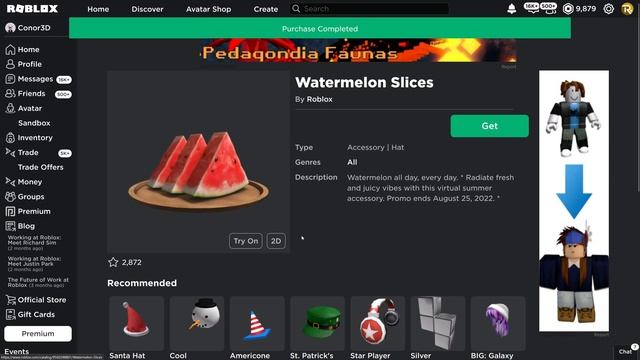 [FREE ITEM] How to get the WATERMELON SLICES HAT | Roblox смотреть онлайн