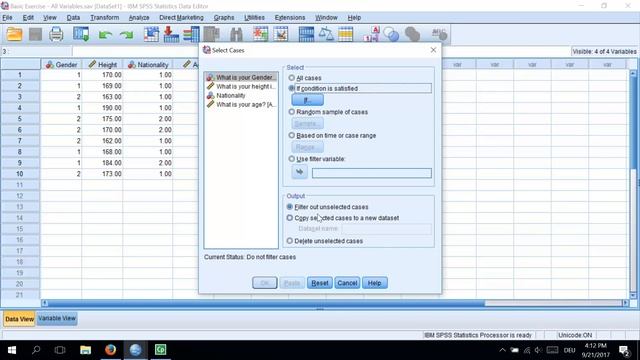 Selecting cases and filtering data in SPSS смотреть онлайн