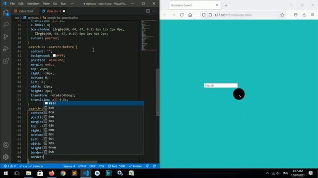How to create animated search button using HTML & Css. смотреть онлайн