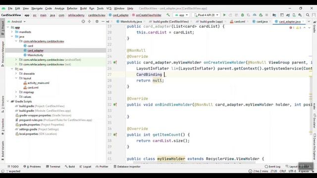 How Create Card Stack in Android Studio _ card stack view смотреть онлайн