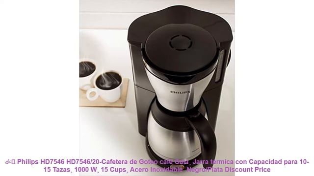 ☄️ Philips HD7546 HD7546/20-Cafetera de Goteo café Gaia¸ Jarra térmica con Capacidad para 10-15 Taz смотреть онлайн