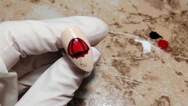 Осенний дизайн. Рисуем зонтик на ногтях ☂️ смотреть онлайн