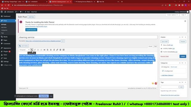 WordPress Tutorial for Beginners | Full WordPress Customization A to Z | Freelancer Ruhit смотреть онлайн