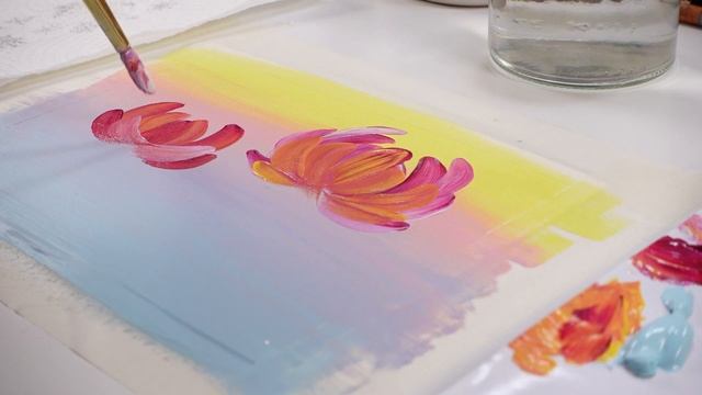 For Beginners ! HOW I PAINT my Acrylic Flowers Khokhloma Style FOLK ART смотреть онлайн
