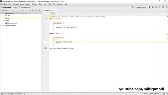 #141 Kotlin Tutorial | Using super to call primary Constructor смотреть онлайн