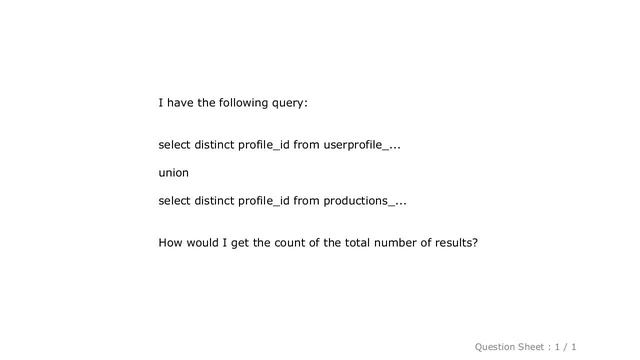 MySQL : How to do a count on a union query смотреть онлайн