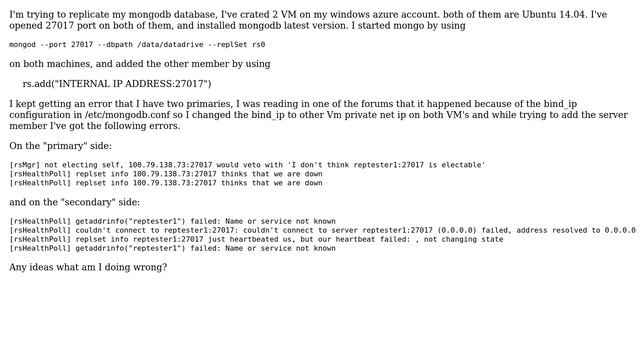 DevOps & SysAdmins: Communication errors while trying to replicate mongodb смотреть онлайн