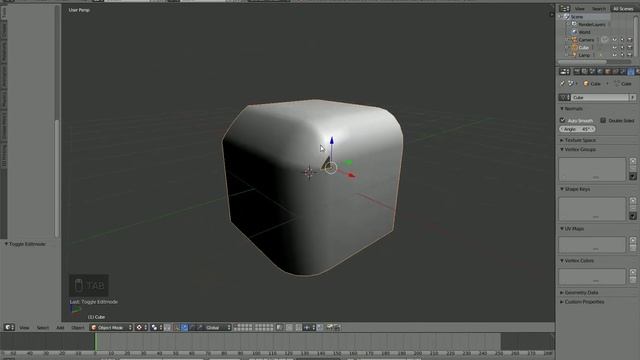 blender 3D - очень простой способ создания промежуточной поверхности между гранями. смотреть онлайн