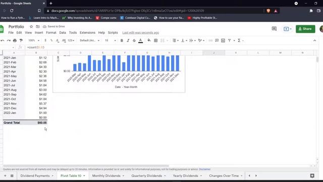 How To Create a Dividend Stock Portfolio Tracking Spreadsheet Part 5 | Using Pivot Tables and Chart смотреть онлайн