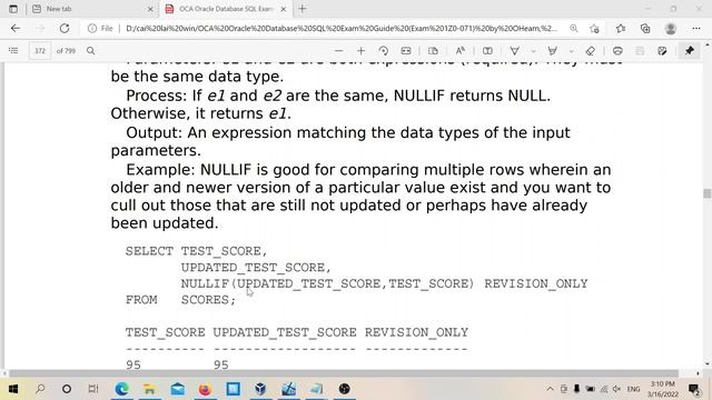 Hàm NULLIF() , OCA Oracle Database SQL Exam Guide Exam 1Z0-071 смотреть онлайн