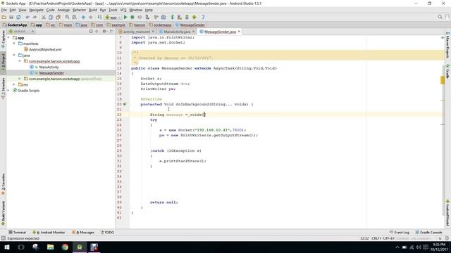 Send & Receive data from Android to PC (TCP Sockets) in Android Studio PART 1 смотреть онлайн