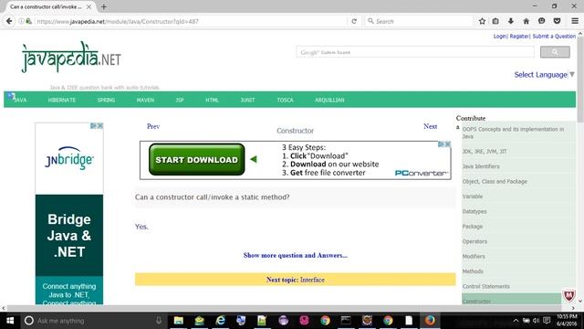 Can a constructor call/invoke a static method?
- javapedia.net смотреть онлайн