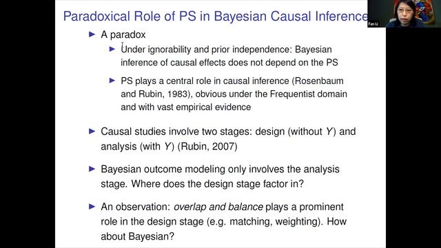Fan Li: A tutorial on Bayesian causal inference смотреть онлайн