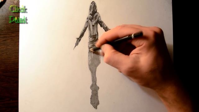 3D Рисунок Assassin’s Creed Иллюзия простым карандашом на бумаге смотреть онлайн