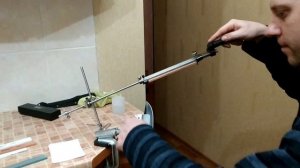 Заточка охотничьего ножа станком ruixin. До и После под микроскопом