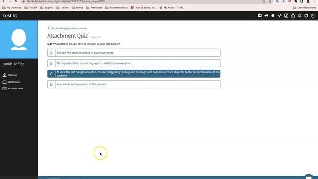[Test IO] Exploratory Testing Course/Attachment Quiz/ Correctly answered 6 out of 6 questions смотреть онлайн