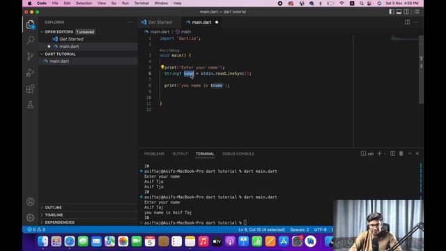 Part-13 || Dart Reading input from the console || Dart Programming Tutorials in Hindi/Urdu смотреть онлайн