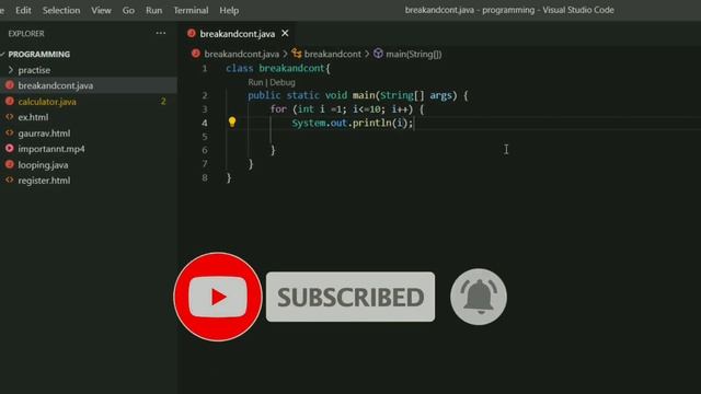 Difference between break and continue keywords in Java with example смотреть онлайн