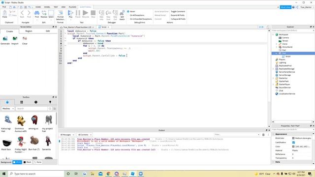 Making Part Fade When Touched Roblox Lua Tutorial смотреть онлайн
