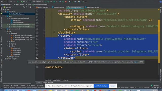 #21 Android Cours 8: La téléphonie - Recevoir un SMS смотреть онлайн