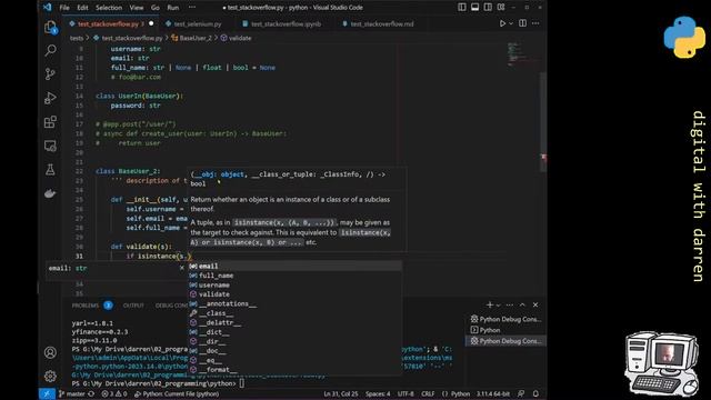 python coding- a class on pydantic смотреть онлайн