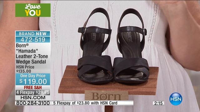 Born "Hamada" Leather 2Tone Wedge Sandal смотреть онлайн