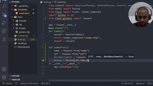 Aplicativo Flask + Banco de dados - Como ativar o Botão CADASTRAR no Python смотреть онлайн