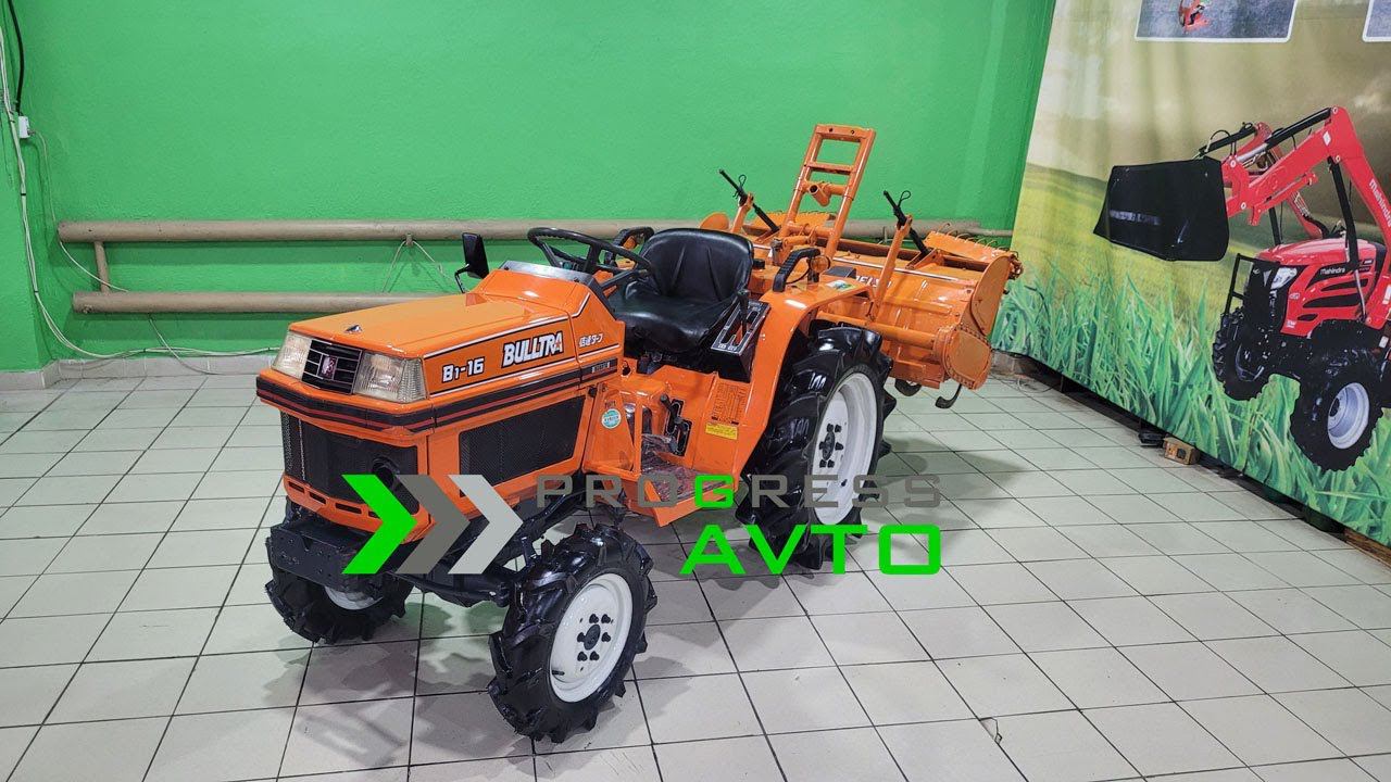 Обзор минитрактора в Туле KUBOTA B1-16 японский полноприводный трактор с фрезой PROGRESSAVTO