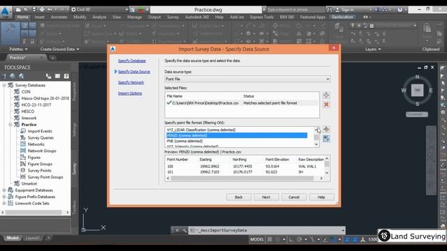 Total Station Survey Data Process into Auto CAD Civil 3D смотреть онлайн