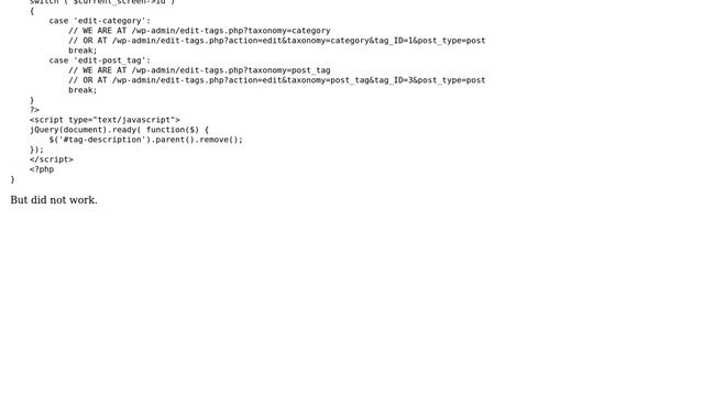 Wordpress: Remove Category description textarea смотреть онлайн