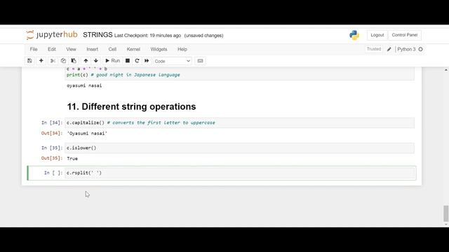 Several operations using strings in Python смотреть онлайн