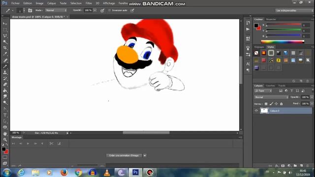 Super Mario drawing in Photoshop , Super Mario смотреть онлайн