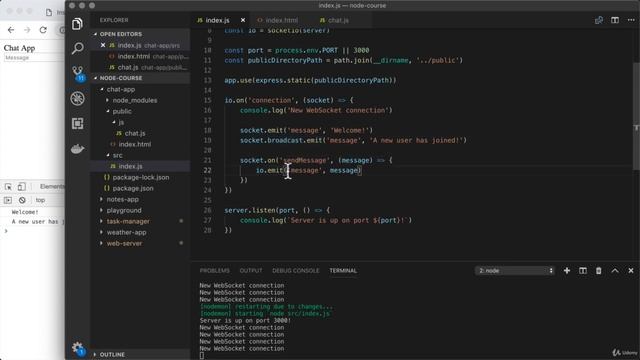Broadcasting Events [The Complete Node.js Developer Course (3rd Edition) 2021] смотреть онлайн