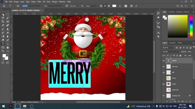 Christmas Social Media Post Design in Photoshop | Photoshop 2022 Social Media Designs Tutorial смотреть онлайн