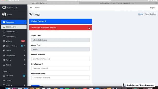 #12 Make E-com Website in Laravel 7 | Change Password (III) | Check / Update Current AdminPassword смотреть онлайн
