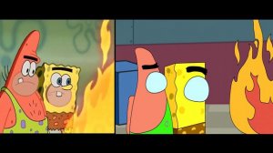 SpongeBob VS Among Us (2D Animation): Arm and Fire