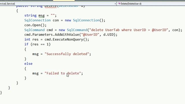 WCF Tutorial Step by Step. Delete Data From SQL Using WCF in asp.net c# смотреть онлайн