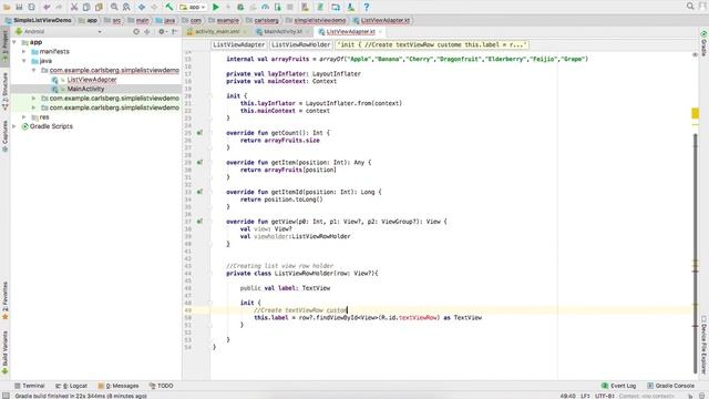 3. Kotlin tutorial for beginners - Simple ListView example смотреть онлайн