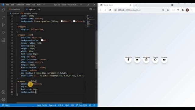 How To Make An Social Icons Hover Tooltips Using HTML and CSS | CSS Tooltips No JS | #tooltips смотреть онлайн