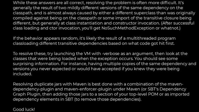 Java :What causes java.lang.IncompatibleClassChangeError?(5solution) смотреть онлайн