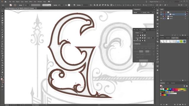 How to make Custom Type Designs - Vectorize the Letter G - Illustrator Lettering Tutorial PART 1/8 смотреть онлайн