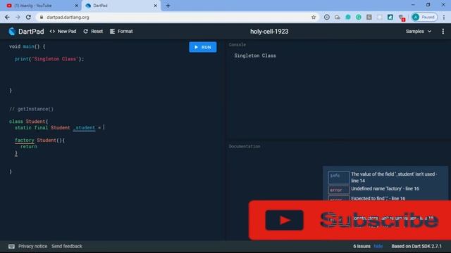 Dart Language Part-9 | Singleton Class In Flutter. Factory Constructor | English смотреть онлайн