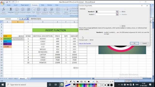 MS EXCEL FORMULA,SUM,AVERAGE, MAX ,MIN TUTOTORIAL IN HINDI смотреть онлайн